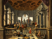 Parable of the Rich Man and Lazarus. Bassen, Bartholomeus van, ca. 1590-1652