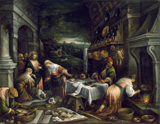 Christ in the House of Mary, Martha, and Lazarus. Bassano, Jacopo, approximately 1518-1592