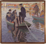 Church-Goers in a Boat. Wilhelmson, Carl, 1866-1928