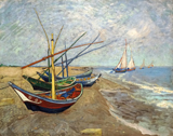 Fishing Boats on the Beach at Les Saintes-Maries-de-la-Mer. Gogh, Vincent van, 1853-1890