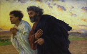 Disciples John and Peter on their way to the tomb on Easter morning.
 Burnand, Eugène, 1850-1921

Click to enter image viewer

Use the Save buttons below to save any of the available image sizes to your computer.
