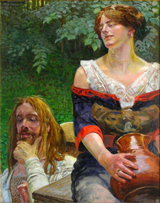 Christ and the Samaritan Woman. Malczewski, Jacek, 1854-1929