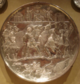 Plate with the Battle of David and Goliath. 