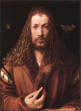 Self-Portrait with Fur-Trimmed Robe. Dürer, Albrecht, 1471-1528