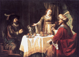 Banquet of Esther and Ahasuerus. Victors, Jan, 1619-1676