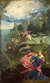 Saint George and the Dragon.
 Tintoretto, Jacopo, 1518-1594

Click to enter image viewer

Use the Save buttons below to save any of the available image sizes to your computer.
