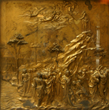 Moses receiving the law from God. Ghiberti, Lorenzo, 1378-1455