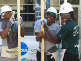 Tulane Students Helping to Build a Habitat for Humanity House. 