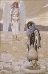 Hagar and the Angel in the Desert. Tissot, James, 1836-1902