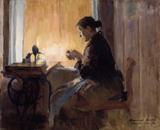 By Lamp Light. Backer, Harriet, 1845-1932