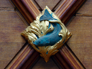 Carving of fish on doors of southern entrance. 