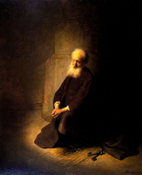 Peter in Prison (The Apostle Peter Kneeling). Rembrandt Harmenszoon van Rijn, 1606-1669