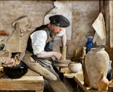 Potter Herman Kähler in his Workshop. Ring, L. A. (Laurits Andersen), 1854-1933