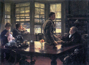 Prodigal Son in Modern Life: The Departure. Tissot, James, 1836-1902