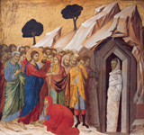 Raising of Lazarus. Duccio, di Buoninsegna, -1319?