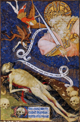 Battle for soul at death, from the Grandes Heures de Rohan.
 Rohan Master, active 15th century

Click to enter image viewer

Use the Save buttons below to save any of the available image sizes to your computer.
