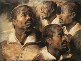 Four Studies of a Head of a Moor. Rubens, Peter Paul, 1577-1640