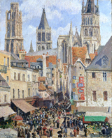 Rue de l'Épicerie in Rouen, Effect of Sunlight. Pissarro, Camille, 1830-1903