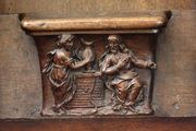 Christ and the Samaritan Woman from the choirstall in the church. 