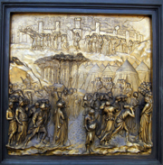 Gates of Paradise, replica of one panel. Ghiberti, Lorenzo, 1378-1455