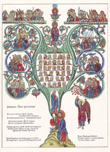 Genealogy of Christ. Herrad, of Landsberg, Abbess of Hohenburg, approximately 1130-1195