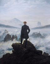 Hiker Above the Sea of Fog. Friedrich, Caspar David, 1774-1840