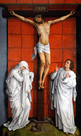 Christ on the Cross with Mary and John. Weyden, Rogier van der, 1399 or 1400-1464